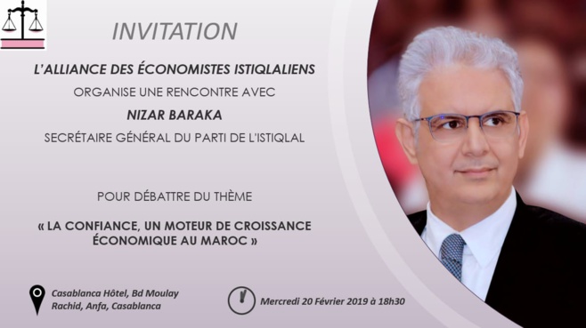L'alliance organise une rencontre avec Mr Nizar Baraka SG du Parti