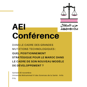 AEI : Conférence sur les grandes mutations technologiques et NMD Marocain AEI : Conférence sur les grandes mutations technologiques et NMD Marocain