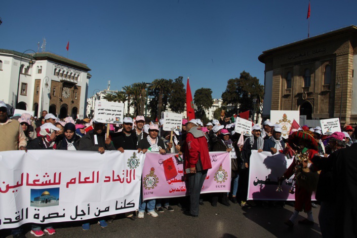 أمواج بشرية تتدفق على شوارع الرباط لنصرة القدس الشريف