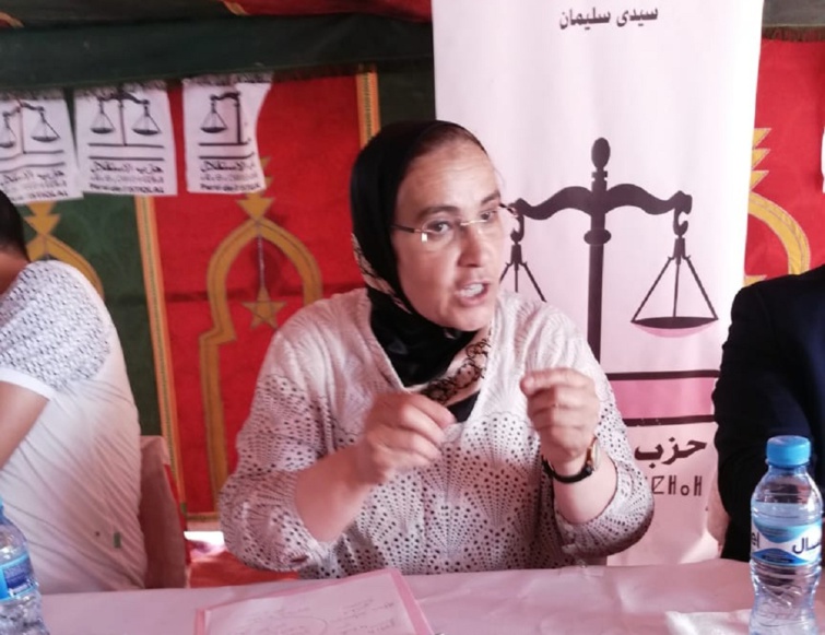 التحركات النضالية للأخت خديجة الزومي ترعب تجار الانتخابات بجماعة عامر الشمالية بسيدي سليمان