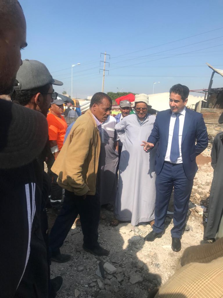 الأخ مولاي أحمد أفيلال يتدراس مع والي جهة سوس ماسة أوضاع الباعة المتضررين من حريق سوق مولاي يوسف بأكادير الذين يعانون عطالة قاتلة