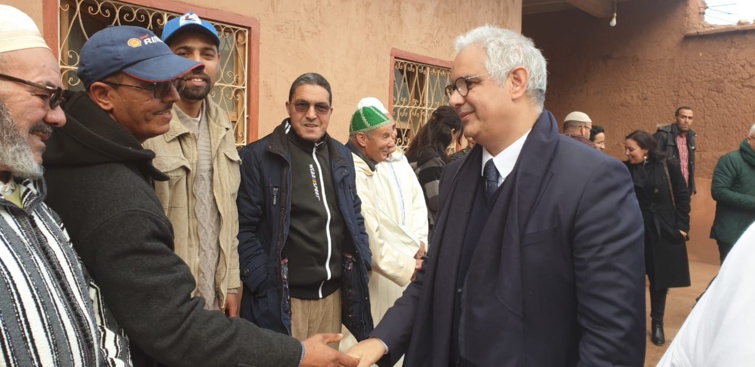 الأخ نزار بركة الأمين العام لحزب الاستقلال يزور بيت الأخ محمد اكنسوس بأوريكة لتقديم واجب العزاء في وفاة والدته