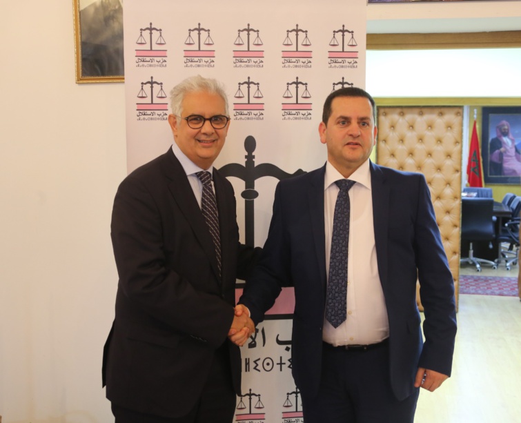 الأخ نزار بركة يستقبل السيد عبد الهادي الحويج مبعوث رئيس مجلس النواب الليبي المكلف بالشؤون الخارجية والتعاون الدولي ورئيس حركة المستقبل الليبية