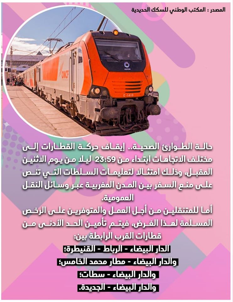 حالة الطوارئ الصحية.. إيقاف حركة القطارات إلى مختلف الاتجاهات بإستثناء تأمين الحد الأدنى من قطارات القرب