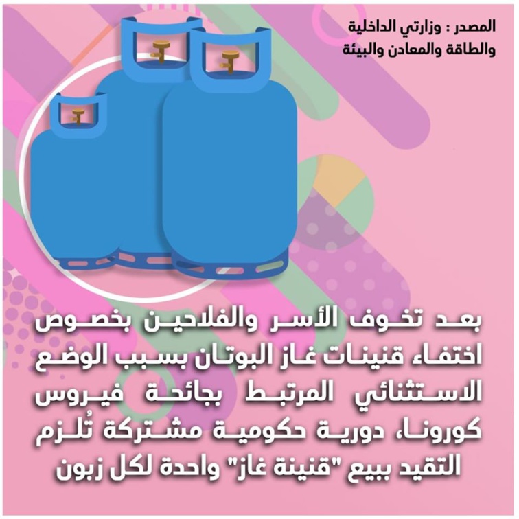دورية حكومية تلزم التقيد ببيع قنينة غاز واحدة لكل زبون 