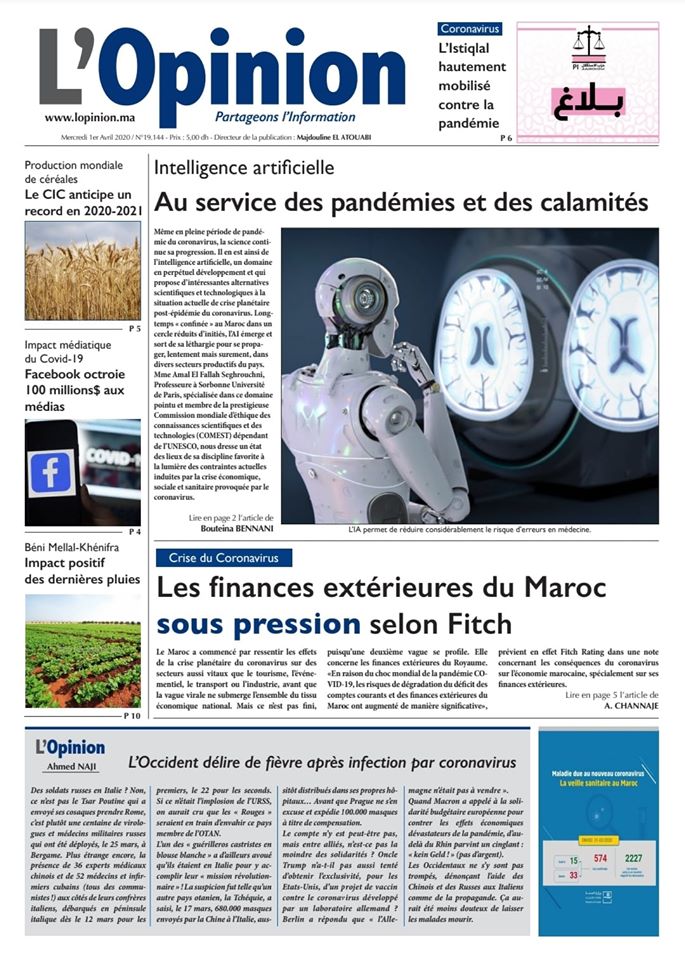 L'Opinion du 1 avril 2020