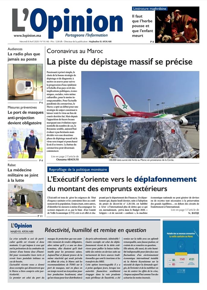 L'Opinion du Mercredi 8 Avril 2020 