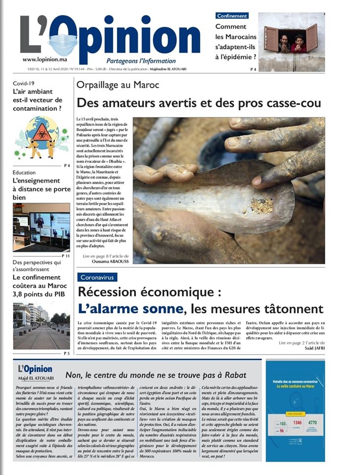 L'Opinion du 10,11&12 Avril 2020