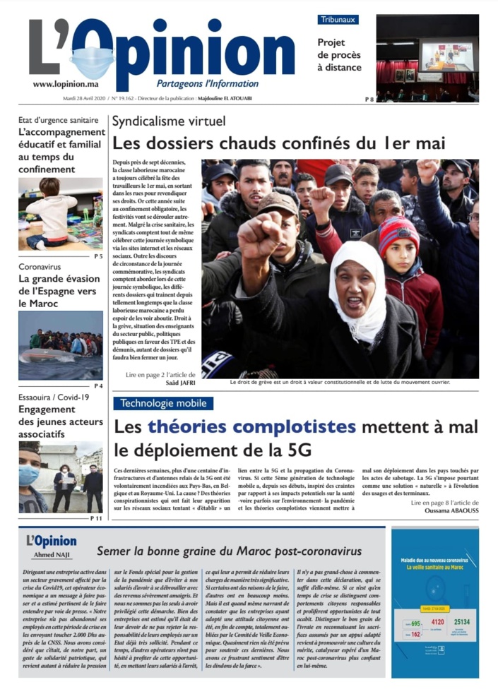 L'Opinion du Mardi 28 Avril 2020