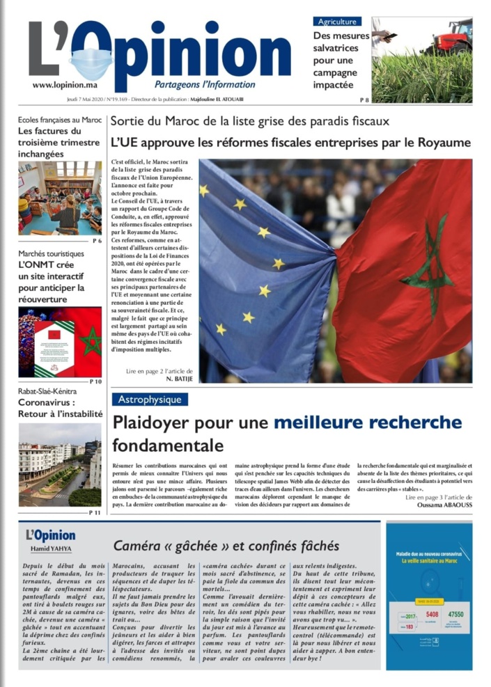 L'Opinion du Jeudi 7 Mai 2020