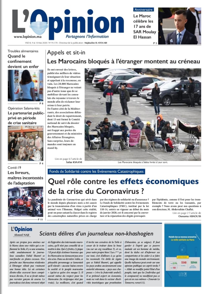 L'Opinion du 8, 9 & 10 Mai 2020