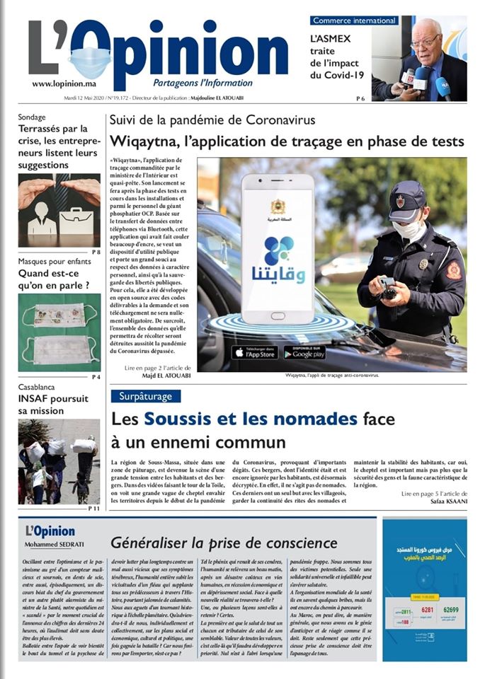 L'Opinion du Mardi 12 Mai 2020