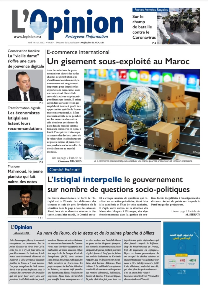 L'Opinion du Jeudi 14 Mai 2020