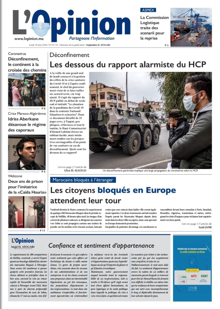 L'Opinion du Lundi 18 Mai 2020