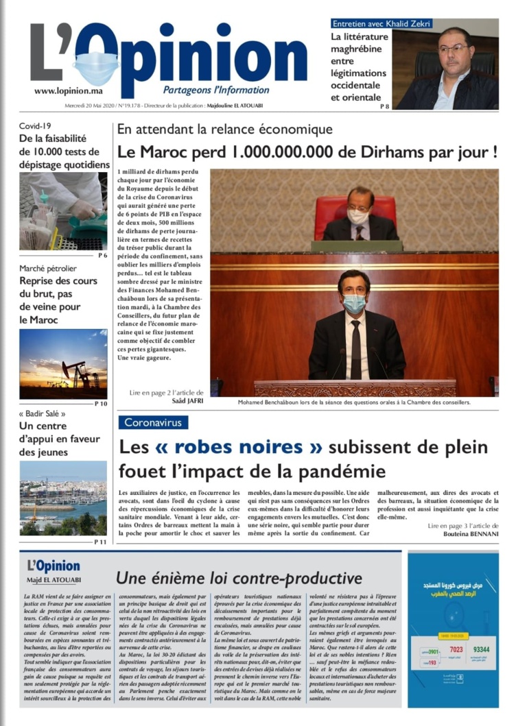 L'Opinion du Mercredi 20 Mai 2020