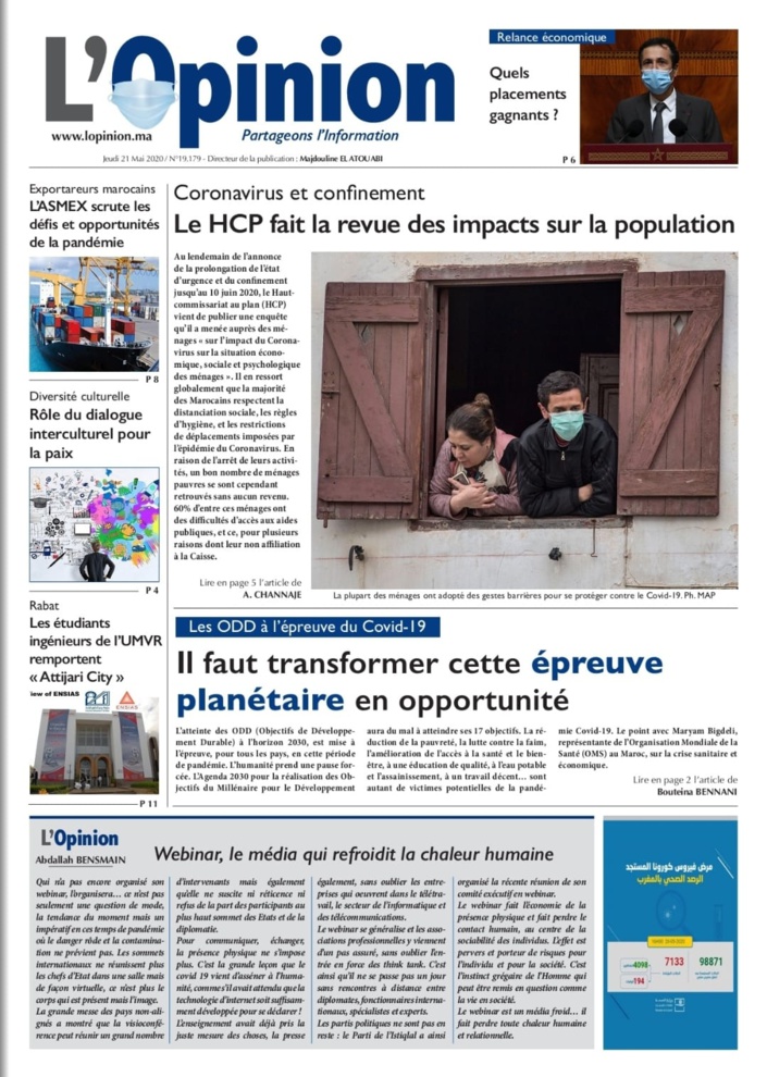 L'Opinion du Jeudi 21 Mai 2020