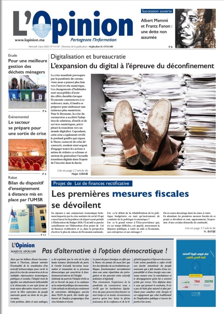 L'Opinion du Mercredi 3 Juin 2020