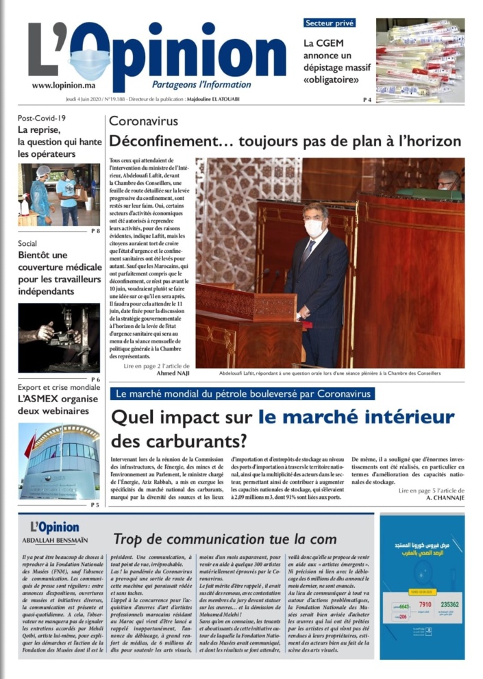 L'Opinion du Jeudi 4 Juin 2020