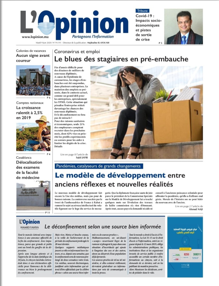 L'Opinion du Mardi 09 Juin 2020