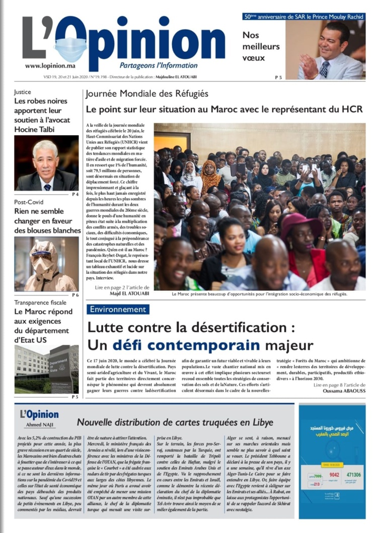 L'Opinion du 19, 20 et 21 juin 2020 est entre vos mains  