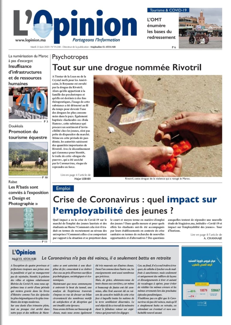 L'Opinion du Mardi 23 Juin 2020 est entre vos mains  