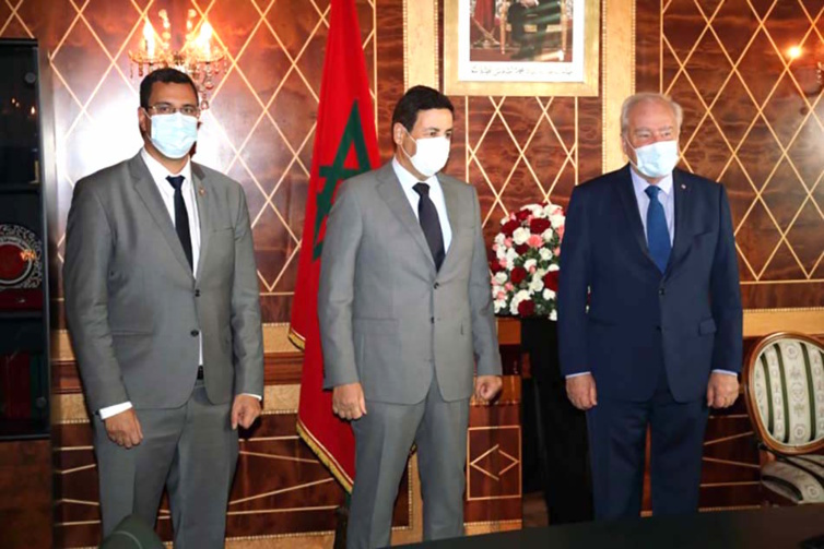 الأخ عبد الصمد قيوح الخليفة الأول لرئيس مجلس المستشارين ورئيس مجموعة الصداقة المغربية الفرنسية يستقبل  نظيره بمجلس الشيوخ الفرنسي السيد كريستيان كامبونكريستيان كامبون