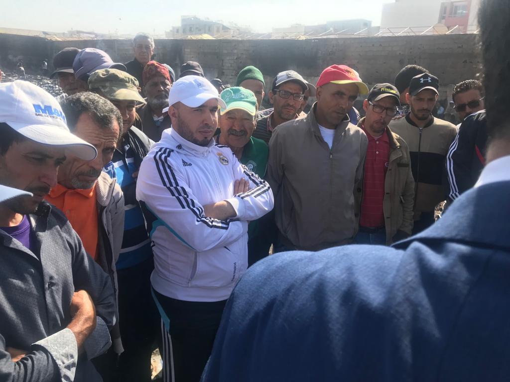 الأخ مولاي أحمد أفيلال يتدراس مع والي جهة سوس ماسة أوضاع الباعة المتضررين من حريق سوق مولاي يوسف بأكادير الذين يعانون عطالة قاتلة