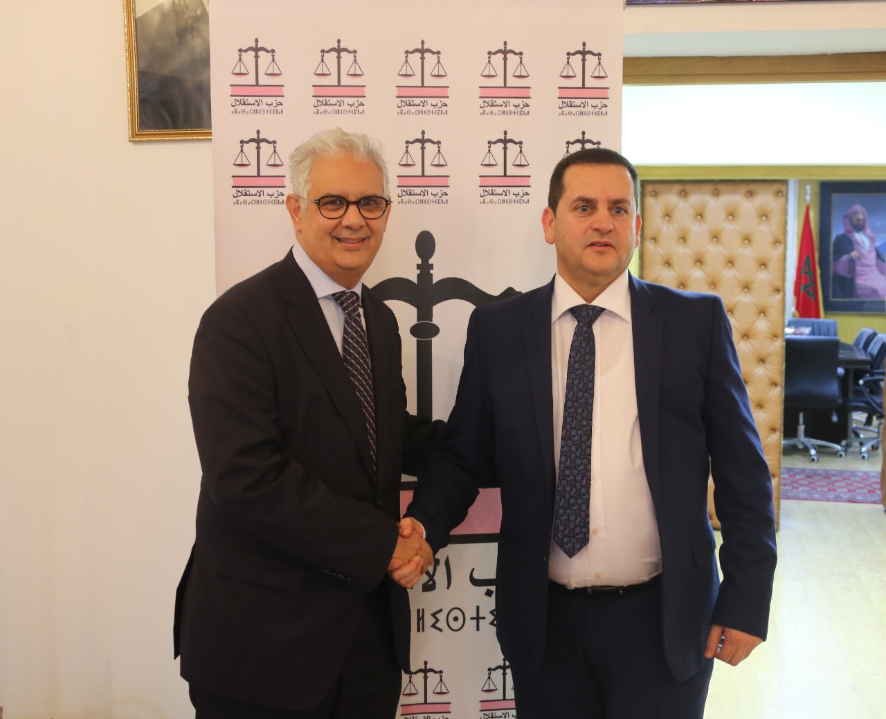 الأخ نزار بركة يستقبل السيد عبد الهادي الحويج مبعوث رئيس مجلس النواب الليبي المكلف بالشؤون الخارجية والتعاون الدولي ورئيس حركة المستقبل الليبية