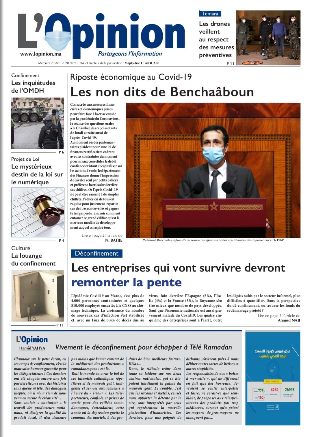L'Opinion du Mercredi 29 Avril 2020