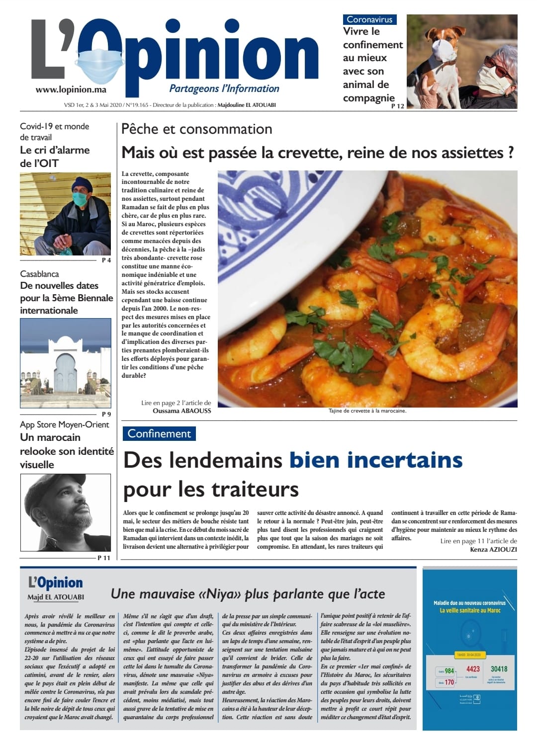 L'Opinion du 1, 2 & 3 Mai 2020