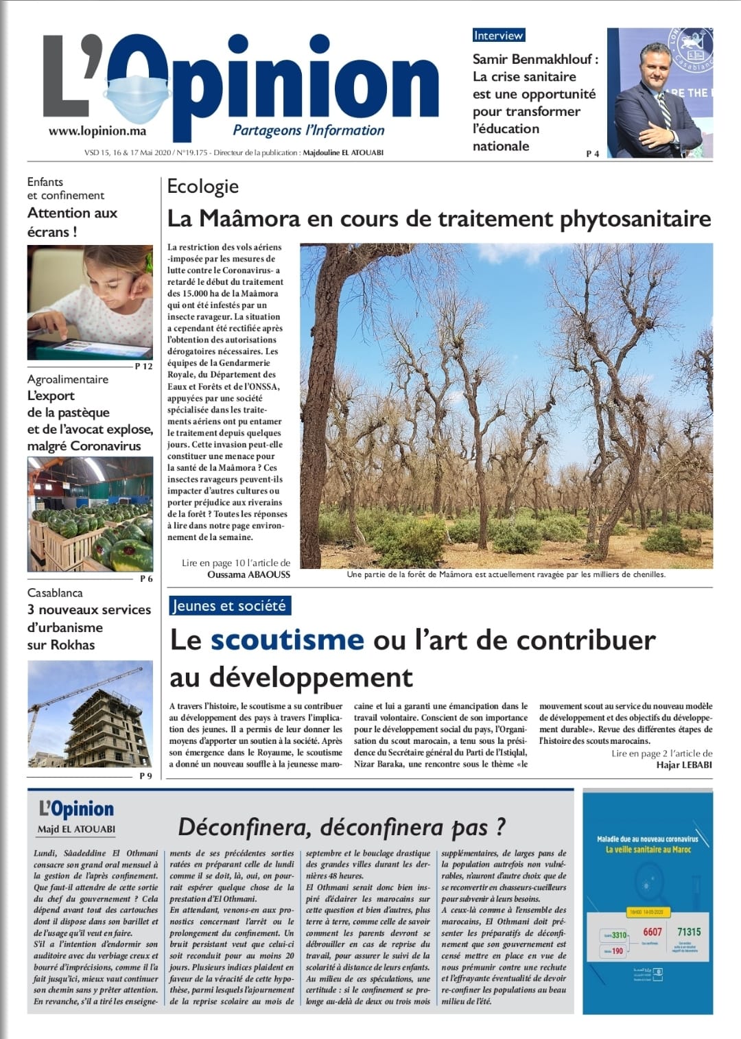 L'Opinion du 15, 16 & 17 Mai 2020
