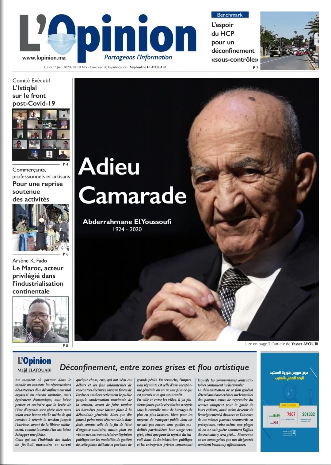 L'Opinion du Lundi 1er Juin 2020