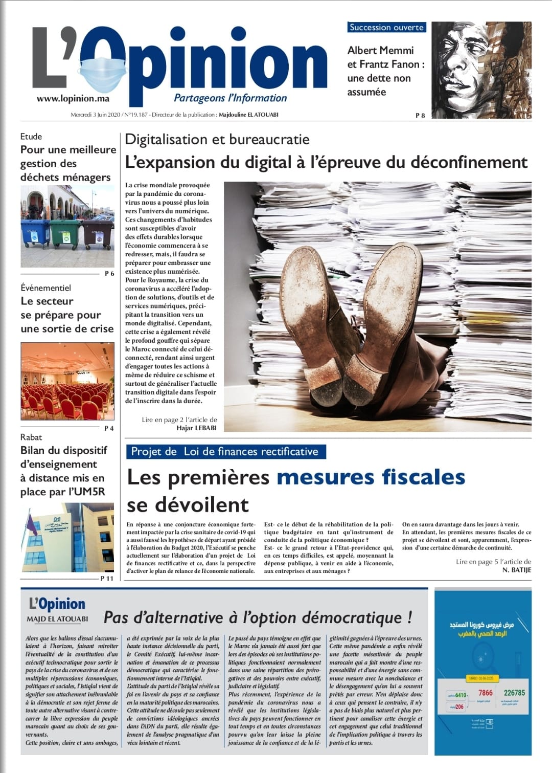 L'Opinion du Mercredi 3 Juin 2020