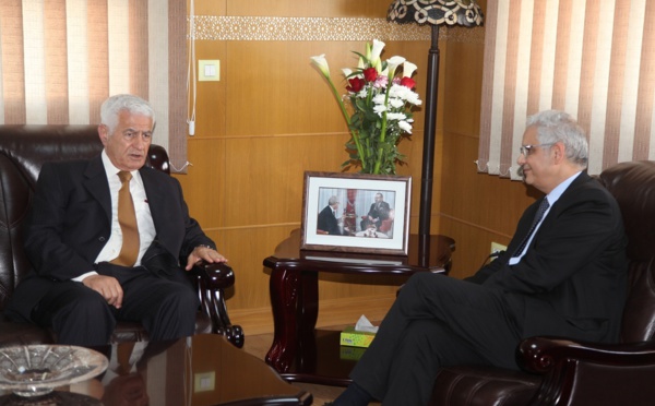 الأخ الأمين العام لحزب الاستقلال يستقبل السيد عباس زكي عضو حركة فتح الفلسطينية