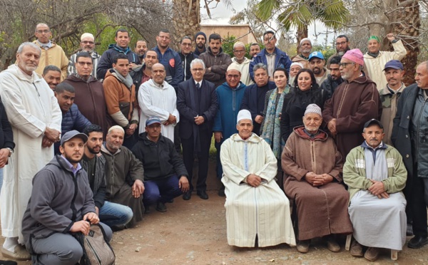 الأخ نزار بركة الأمين العام لحزب الاستقلال يزور بيت الأخ محمد اكنسوس بأوريكة لتقديم واجب العزاء في وفاة والدته