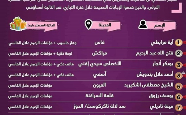 المسابقة الرمضانية الأولى للموقع الإخباري الرسمي لحزب الاستقلال