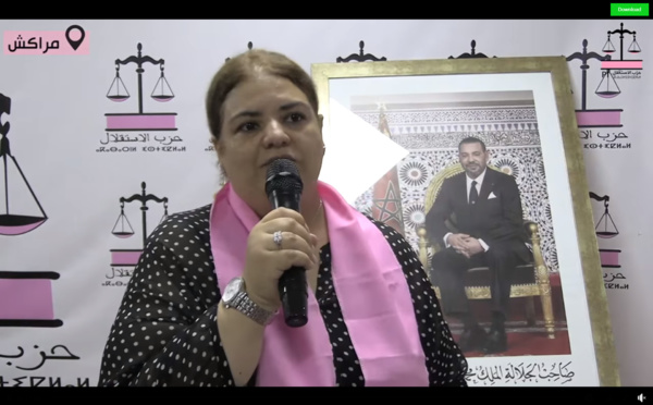 الأخت مريم العربي .. حزب الاستقلال جاي بحلول اللي غادي تخرج مدينة مراكش من هاد الظروف اللي كتعيش و تخرجها لمرحلة جديدة لائقة للمراكشيين و المراكشيات .