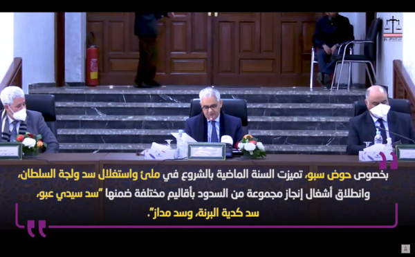 تدخل الأخ نزار بركة، وزير التجهيز والماء خلال أشغال اجتماع المجلس الإداري لوكالة الحوض المائي لسبو