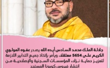 جلالة الملك محمد السادس أيده الله يصدر عفوه المولوي الكريم على 5654 معتقلا، ويأمر بإتخاذ جميع التدابير اللازمة لتعزيز حماية نزلاء المؤسسات السجنية والإصلاحية من انتشار فيروس كورونا المستجد
