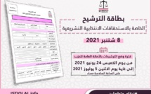 بطاقة الترشيح الخاصة بالاستحقاقات الانتخابية التشريعية - 8 شتنبر 2021