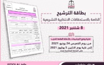 بطاقة الترشيح الخاصة بالاستحقاقات الانتخابية التشريعية - 8 شتنبر 2021 بطاقة الترشيح الخاصة بالاستحقاقات الانتخابية التشريعية - 8 شتنبر 2021